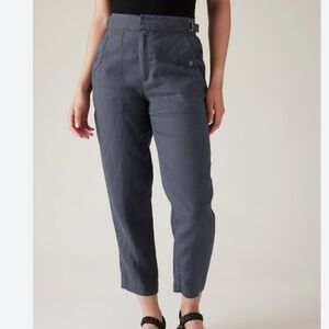 Athleta Voyager Linen Pant in Granite Blue Size 8